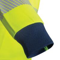 TRu Workwear Poly Cotton Traffic Control L/S Hi-Vis Segmented Reflective Tape Polo Shirt CS1865T9-YEL-DM