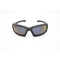Eyres by Shamir BERCY Matt & Shiny Black Frame Polarised Grey Blue Mirror Lens Safety Glasses