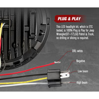 LIGHTFOX Pair 7inch LED Headlight for Jeep Patrol GQ