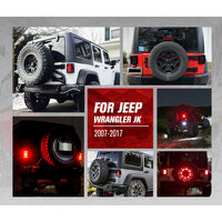 MOBI Pair LED Tail Lights for Jeep Wrangler JK 07-17