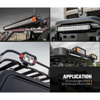 LIGHTFOX Pair 6inch Osram LED Light Pods Combo Beam Light Bar Reverse Offroad 4x4