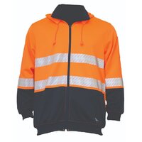 KM Workwear Zip-Through Fleece Hoodie with Tape XS Orange/Navy