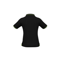 Ladies Jet Polo Black/Cyan 8