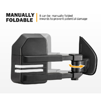 SAN HIMA Pair Extendable Towing Mirrors for Isuzu MU-X MY2013-MY2019 Black