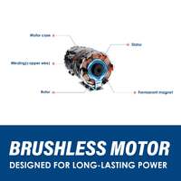 Topex cordless brushless chainsaw electric saw w/ 20v 4.0ah battery fast charger