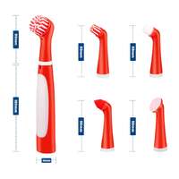 Topex 4v max cordless scrubber with 5 replaceable brush heads power cleaning brush for grout/tile/bathroom/shower/bathtub