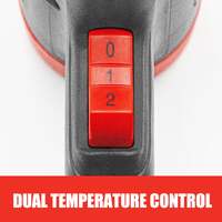 Topex heat gun hot air heating tool kit dual speed w/ 5 accessories storage case