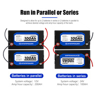 ATEMPOWER 100Ah 12V Lithium Battery LiFePO4 Deep Cycle Rechargeable Marine 4WD Replace AGM