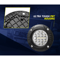 LIGHTFOX 2x 5inch Flush Mount LED Work Light Bar Combo Reverse Round Fog Lamp 4WD