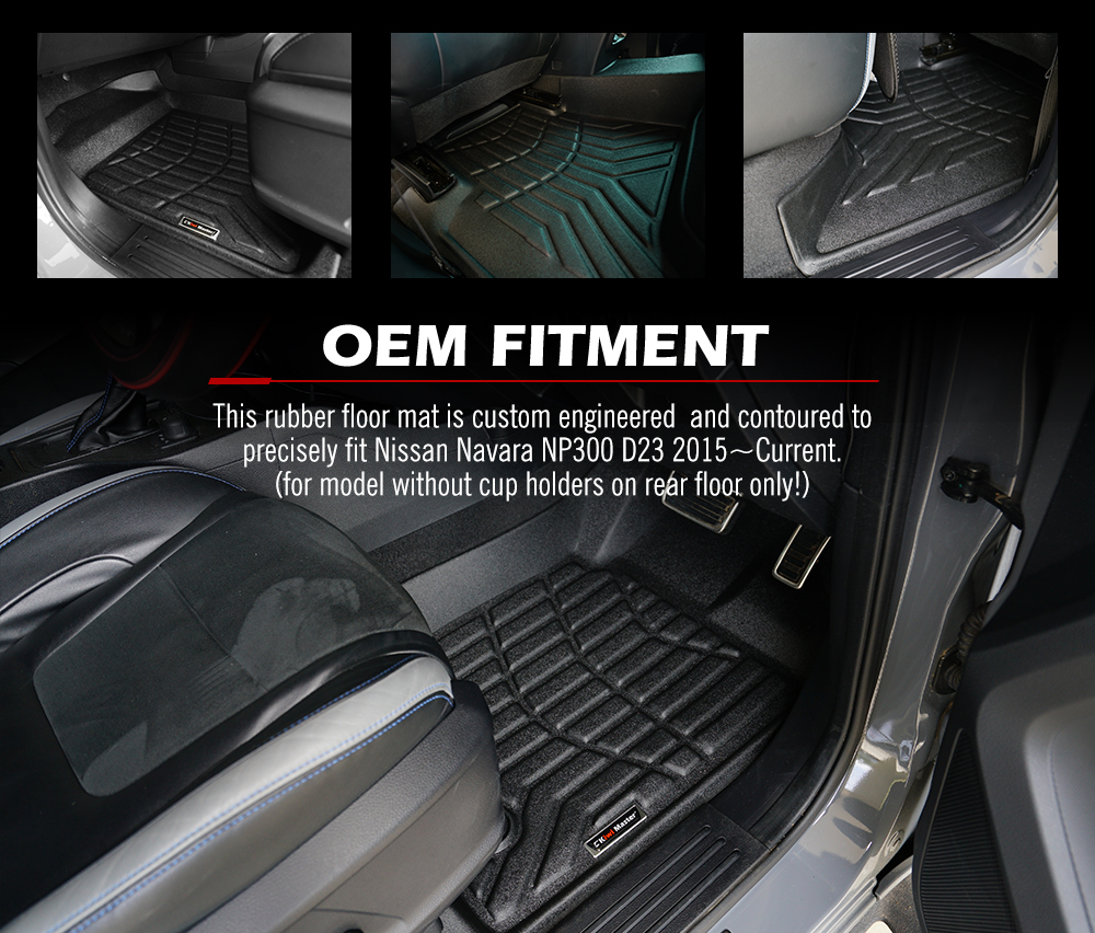 KIWI MASTER 3D TPE Car Floor Mats Liner Fit Nissan Navara NP300 D23 2015-Current