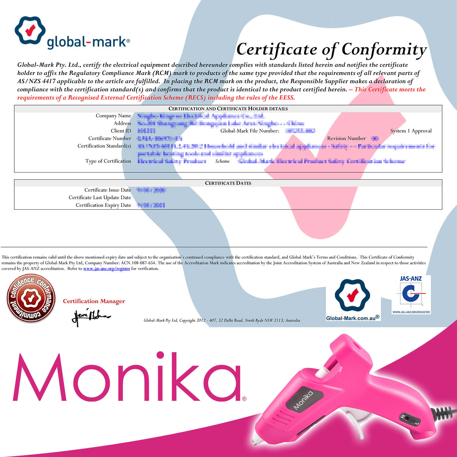 Monika 159PCS Pink Tool Kit Portable Household Tool Set Dual Temp