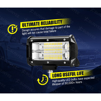 LIGHTFOX Pair 5inch LED Light Bar Pods Flood Driving TRUCK SUV OffRoad 4WD