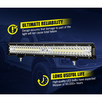 LIGHTFOX 20inch LED Light Bar Tri Row Spot Flood Combo Offroad Work Driving 4WD Truck
