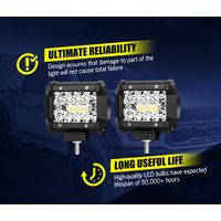 LIGHTFOX 8x 4inch LED Work Light Bar Spot Flood Work Fog Lamp Reverse Offroad 4WD