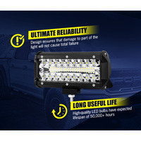 LIGHTFOX 2x 7inch LED Light Bar Spot Flood Combo Work Driving Lights OffRoad 4WD 6"