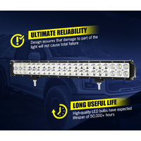 LIGHTFOX 20inch LED Light Bar Slim Dual Row Flood Spot Combo Beam 4X4 Offroad