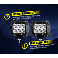 2 x 4inch LED Work Light  Reverse Spot Beam Driving Light Offroad 4x4