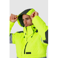 Caterpillar Men's Boreas Hi-Vis Puffer Jacket w Hood Water Resistant CAT - Yellow - L