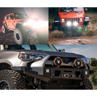 Lightfox 7" Osram LED Driving Lights Black Round Spotlight DRL Offroad Truck 4x4