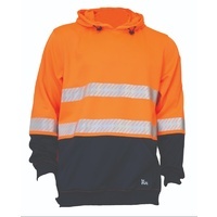 KM Workwear Pullover Fleece Hoodie with Tape XS Orange/Navy