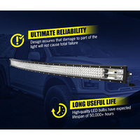 LIGHTFOX 50inch LED Light Bar Curved Combo BeamDriving Offroad 4x4 52"