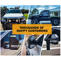 SAN HIMA Pair Extendable Towing Mirrors for Isuzu MU-X MY2013-MY2019 Black