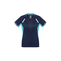 Ladies Renegade Tee Royal/Navy/Fluoro Orange 8