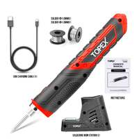 Topex 4v max cordless soldering iron with rechargeable lithium-ion battery