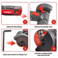Topex 12v cordless rotary tool  w/12v cordless angle grinder & lithium battery