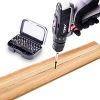 Topex 32-piece cr-v security screwdriver bit set with belt clip magnetic driver kit