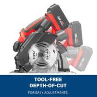 Topex 20v circular saw, with 4.0ah battery & charger, 4,300rpm, 0°- 45° bevel cutting