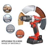 Topex 20v lithium-ion cordless drill driver impact hammer drill w/ battery charger