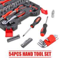 Topex 52-piece hand tool kit portable home/auto repair set w/ ratchet wrench, pliers ,screwdriver kits and storage case