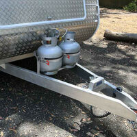 MOBI  4.5KG Gas Bottle Holder Galvanized for Camping Trailer Caravans RV 4WD Lockable