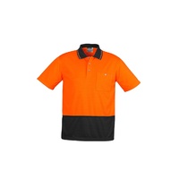 Syzmik Unisex Hi Vis Basic Spliced Polo Short Sleeve Orange/Navy XXS