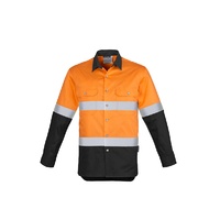 Syzmik Mens Hi Vis Spliced Industrial Shirt Hoop Taped Yellow/Navy Small