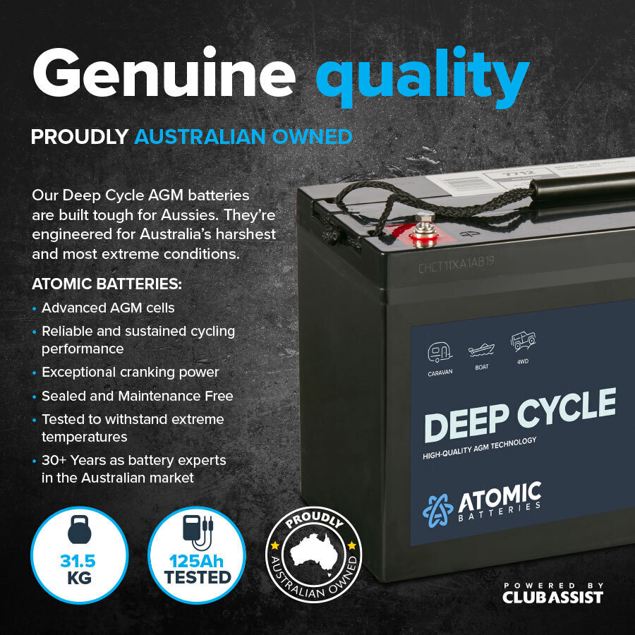 Atomic 12V 87Ah Deep Cycle AGM Battery 7712