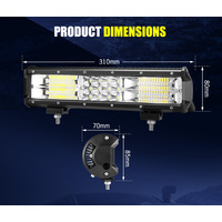 LIGHTFOX 12inch LED Light Bar Spot Flood Driving Offroad Lamp for Truck ATV 4WD