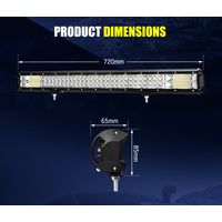 LIGHTFOX 28inch LED Light Bar Tri Row Flood Spot Combo Offroad Driving Lamp 4WD
