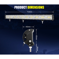 LIGHTFOX 28inch LED Light Bar Spot Beam Triple Row Work Driving Lamp 4WD 28"