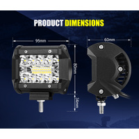 LIGHTFOX 8x 4inch LED Work Light Bar Spot Flood Work Fog Lamp Reverse Offroad 4WD