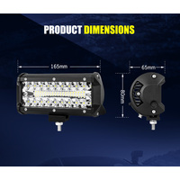 LIGHTFOX 2x 7inch LED Light Bar Spot Flood Combo Work Driving Lights OffRoad 4WD 6"