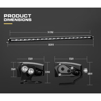 DEFEND INDUST 38inch LED Light Bar Slim Single Row Work Driving Lamp 4X4 Offroad