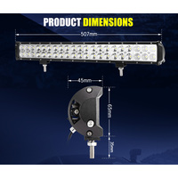 LIGHTFOX 20inch LED Light Bar Slim Dual Row Flood Spot Combo Beam 4X4 Offroad