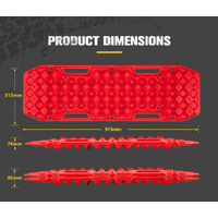 BUNKER INDUST Recovery Tracks 10T Sand Mud Snow Grass 4WD Accessory 1Pair Red