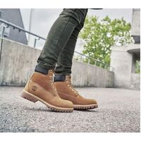 Timberland Women's Premium 6"" Waterproof Leather Boots Shoes - Wheat Nubuck - US 5