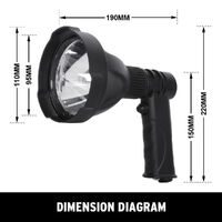 LIGHTFOX 25W Handheld Spot Light Rechargeable LED Spotlight Hunting Shooting 12V