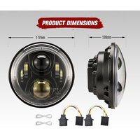 LIGHTFOX Pair 7inch LED Headlight for Jeep Patrol GQ