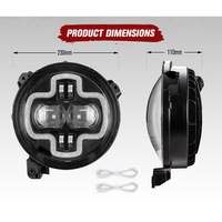 LIGHTFOX Pair  LED Headlights for Jeep Wrangler JL 2018-ON
