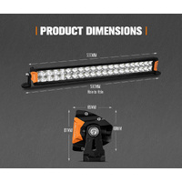 LIGHTFOX 20inch Osram LED Light Bar Slim Dual Rows Combo Driving Lamp Offroad 4x4